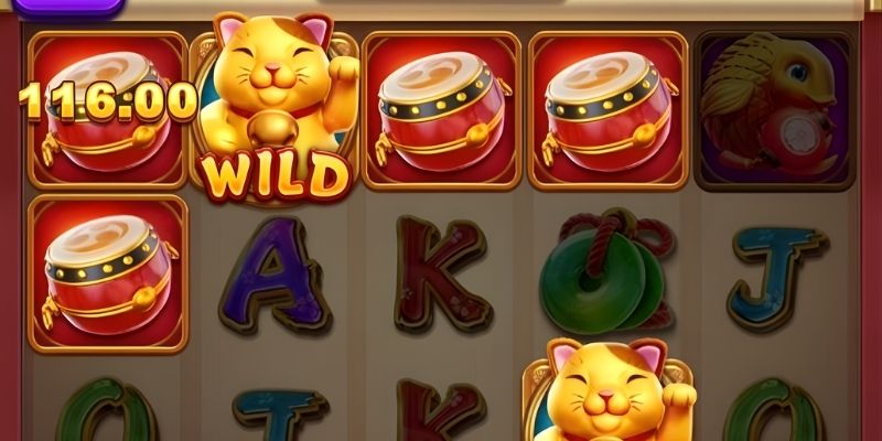 Slot game Mèo Tài Lộc VSBET là hình ảnh biểu trưng may mắn